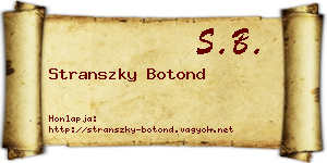 Stranszky Botond névjegykártya